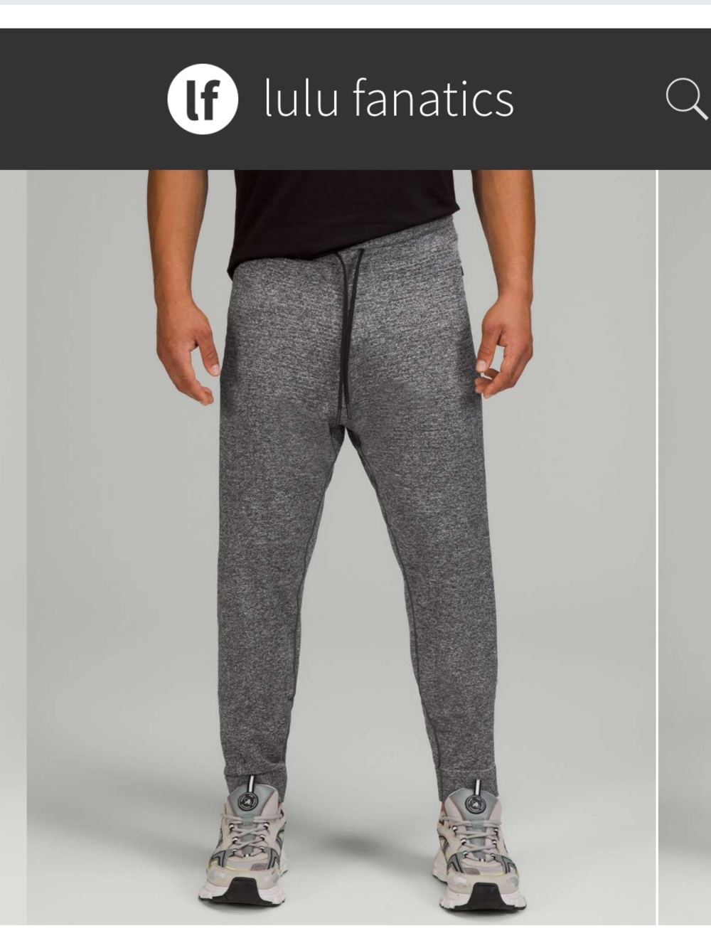 Men’s Lululemon Engineered Warmth Jogger sz Medium Black Grey White Merino Wool